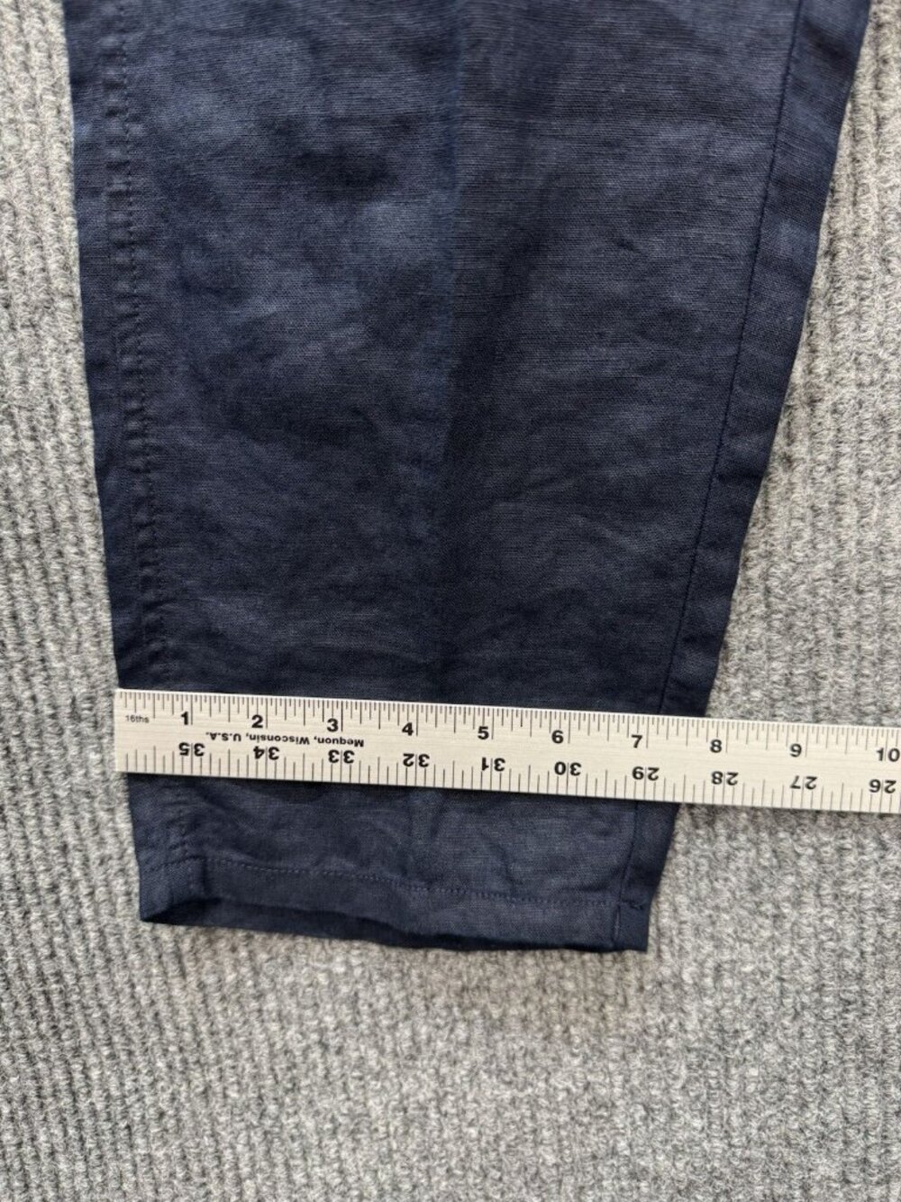 J. Jill Love Linen Crop Pants Womens Medium Blue Pull On High Rise Lightweight - Picture 9 of 10